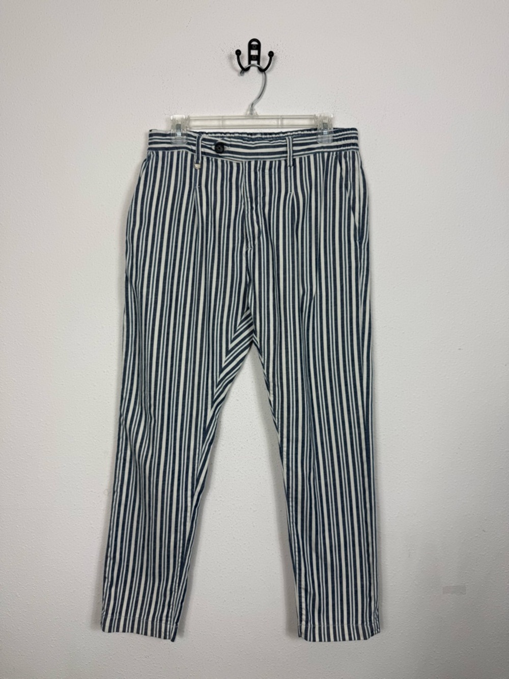 Antony Morato Navy and White Vertical Stripe Pants